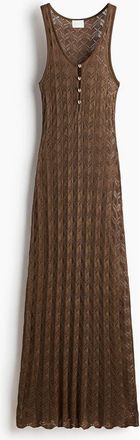 H&M Button-top Crochet-look Dress in Brown at Nordstrom, Size Xx-Small