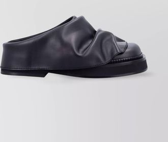 The Attico flat sole round toe ruched mules