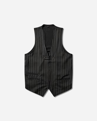 adidas Y-3 Sport Uniform Pinstripe Tailored Vest Black