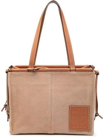 Loewe Pre-owned Tote Bags, female, Beige, Size: ONE SIZE Pre-owned Canvas Tote