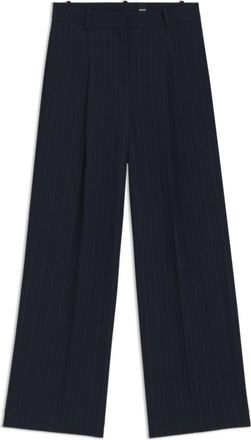 BOSS Extra-long-length pinstripe trousers with wide leg