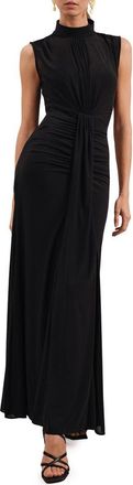 Reiss Daniella Drape Detail Sleeveless Gown in Black at Nordstrom, Size 10 Us