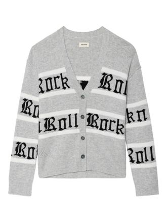 Zadig&Voltaire stripes cardigan - women - Wool/Cashmere - L - Grey