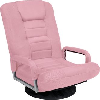 Best Choice Products 360-Degree Swivel Gaming Floor Chair w/ Armrest Handles, Foldable Adjustable Back