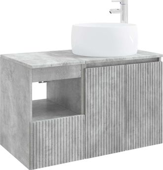 vidaXL Juego De Muebles De Ba&ntilde;o 2 Uds. Gris Hormig&oacute;n Vidaxl