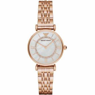 Emporio Armani Accessoires, Dames, Roze, ONE Size, Ros&eacute;goudkleurig roestvrijstalen dameshorloge