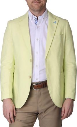 Tailorbyrd Solid Notch Lapel Linen Blend Sport Coat in Yellow at Nordstrom Rack, Size 38R