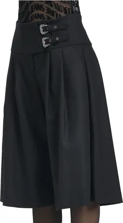 Versace Jeans Couture Black Wool-Blend Buckle Shorts