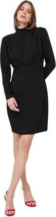 Notes du Nord Jurk met hoge hals en plooien - Dames - Korte kleedjes - Zwart - S - Polyester - Kleedjes