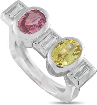 Luxury Bazaar Platinum 0.66ct Diamond and Sapphire Ring MF36-050726
