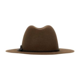 Brunello Cucinelli Cappello Fedora in Feltro - - Accessories - Donna - Marrone - L