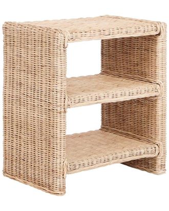 Jonathan Y Designs Jonathan Y Praerie 22In Coastal Bohemian Rattan & Wood 3 Tier End Table