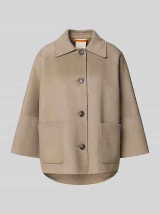 Fuchs Schmitt Relaxed Fit Jacke aus Woll-Mix mit Umlegekragen in Taupe, Gr&ouml;&szlig;e 34