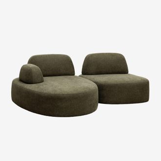 Sklum Sof&aacute; Modular Chaise Longue Izquierdo De 2 Piezas Tapizado Giorgia Sklum