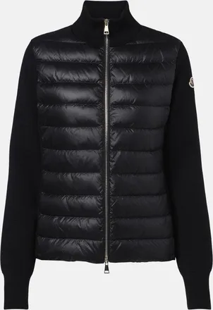 Moncler WOMENS HYBRID CARDIGAN Size: L, colour: BLACK