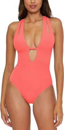 BECCA by Rebecca Virtue Pucker Up Tear Drop One Piece Swimsuit In Pink