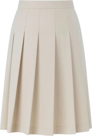 Max Mara Gimmy Geplooide Wollen Rok - Dames - Midirokken - Grijs - 2XS - Wol - Rokken