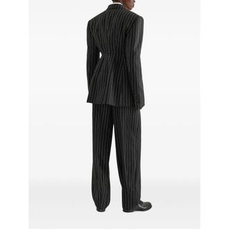 Dolce & Gabbana Pinstripe Virgin Wool Dress - Black