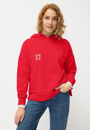 Lascana Kapuzensweatshirt LASCANA, Damen, Gr. 36/38, lila (rot, flieder bedruckt), Sweatware, Obermaterial: 95% Baumwolle, 5% Elasthan, bedruckt, unifarben, f