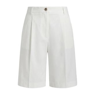 Pinko Byrana Lange Shorts - Dames - Korte Broeken - Wit - S - Leer - Korte Broeken