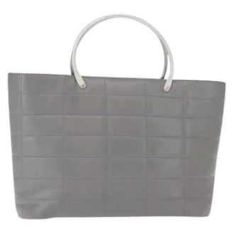 Chanel Pre-owned Tote Bags, female, Gray, Size: ONE SIZE Pre-owned Leather Tote Bag
