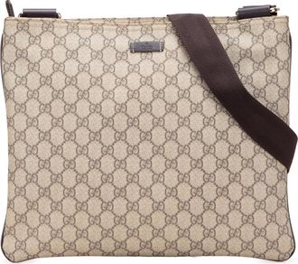 Gucci Pre-owned Womens Gg Supreme Messenger Bag - Tan Textile - One Size