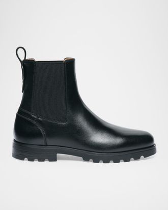 Santoni Leather Chelsea Boots