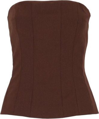 Federica Tosi Blouses - Dames - Tops zonder mouwen - Bruin - M - Tops