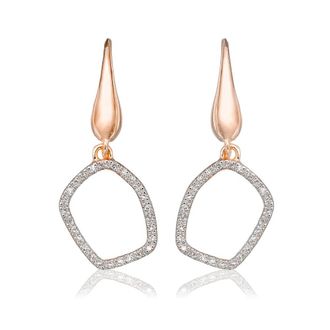 Monica Vinader Riva Mini Diamond Hoop Earrings, Rose Gold Vermeil on Silver