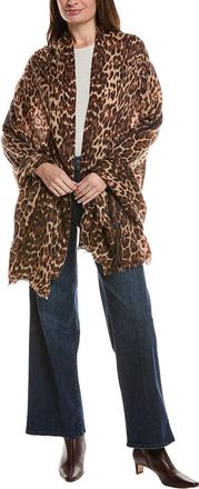 Sofiacashmere Sofiacashmere Leopard Print Lightweight Cashmere Scarf