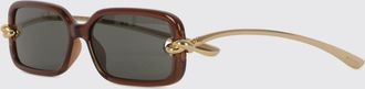Bottega Veneta Occhiali da sole rettangolari in acetato nero e metallo