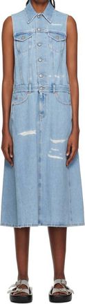 Maison Margiela Sleeveless Denim Dress In Blue