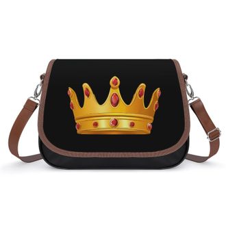 Generic Golden Crowned Crossbody Bags for Women Fashion Leather Shoulder Handbags With Adjustable Strap