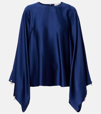 Stella McCartney Faux pearl-embellished satin top