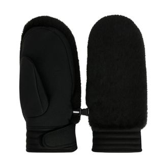 Fusalp Fake Fur Ski Handschoenen - unisex - Accessoires - Zwart - Maat: 8 1/2 IN Leer