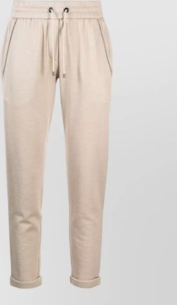Brunello Cucinelli trousers cotton silk blend glitter detail
