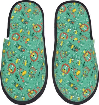 Generic Camping Slippers Funny Animals In Non Slip Indoor Slipper Portable House Shoes Bedroom Slipper For Indoor Travel L
