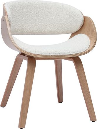 Miliboo Silla De Dise&ntilde;o De Borreguillo Y Madera Clara Bent
