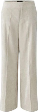 Oui Wijde broek - Dames - Wijde Broeken - Beige - XS - Broeken