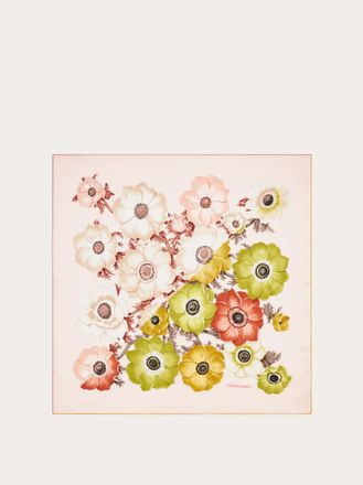 Ferragamo Women Anemone print silk scarf Pink