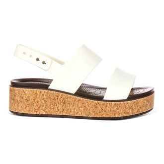 Crocs Wedges, female, White, 6 UK, Brooklyn Cork Low Wedge