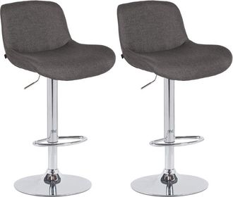 Clp Clp - Lote De 2 Taburetes De Bar Solon Cromados Gris Oscuro Tela