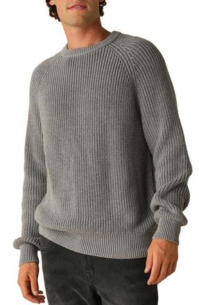 Fair Harbor Neptune Organic Cotton Blend Sweater in Charcoal Heather Grey at Nordstrom, Size Large