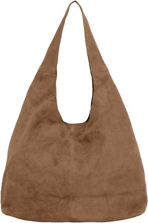 BTF-CPH Borsa Shopper in Camoscio con Chiusura a Bottone - - Bags - Donna - Marrone - ONE SIZE