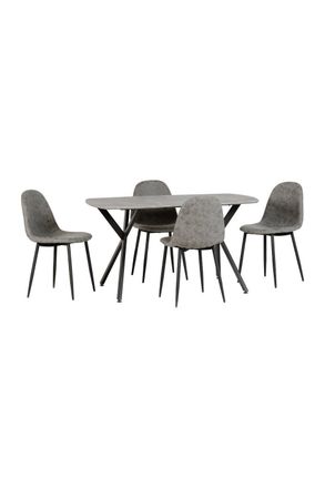 Seconique Athens Rectangular Dining Set in Grey