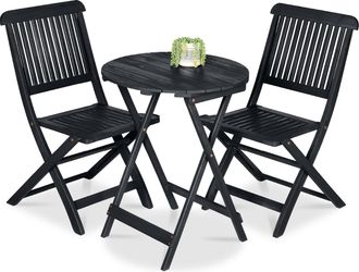Best Choice Products 3-Piece Acacia Wood Bistro Set, Folding Patio Furniture w/ 2 Chairs, Table