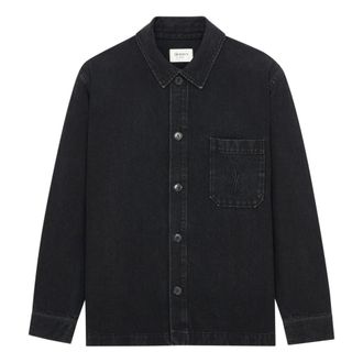Saint Laurent Cassandre Overshirt - Heren - Spijkeroverhemden - Zwart - M - Katoen - Overhemden