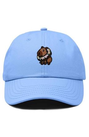 Dalix Capybara Donut Embroidered Cap in Light Blue at Nordstrom
