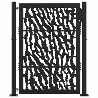 Berkfield Home Beautiful Garden Gate Black 105x130 cm Steel Trace Design