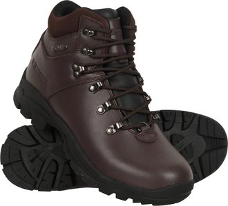 Mountain Warehouse Latitude II Extreme Womens Leather Boots Waterproof Hiking Shoes Dark Brown - Size UK 7.5